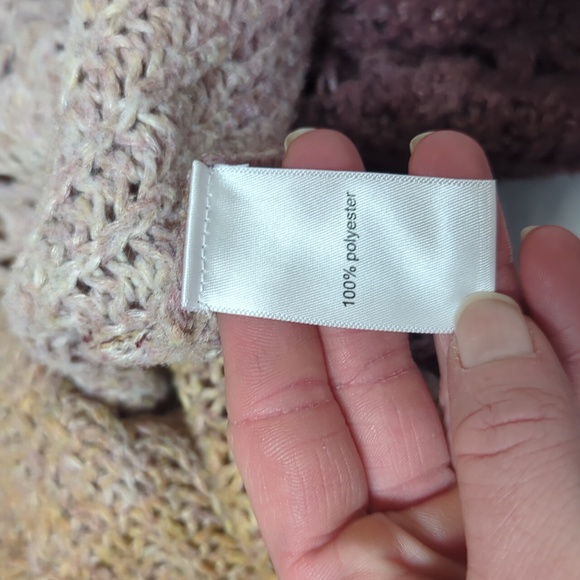 Maurices Open Knit Earthtone Gradient Open Front Cardigan XL Purple Gold - Picture 6 of 7